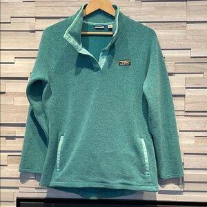 L.L. Bean Women's soft aqua fleece pullover- size L, NWOT
